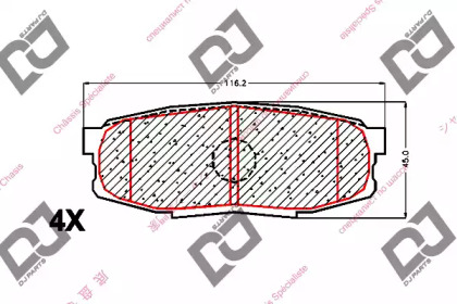 Комплект тормозных колодок DJ PARTS BP1647